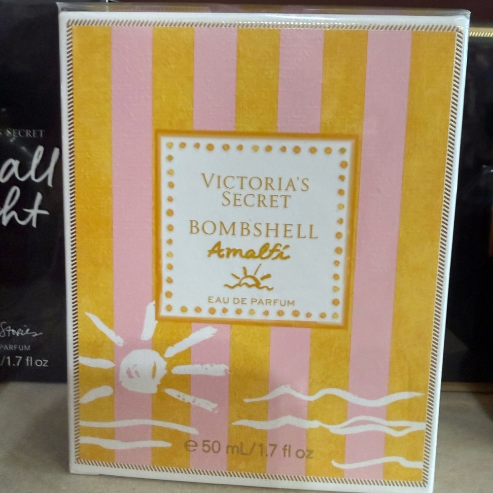 Victoria's Secret Bombshell Amalfi Pink & Yellow Striped Eau de Parfum